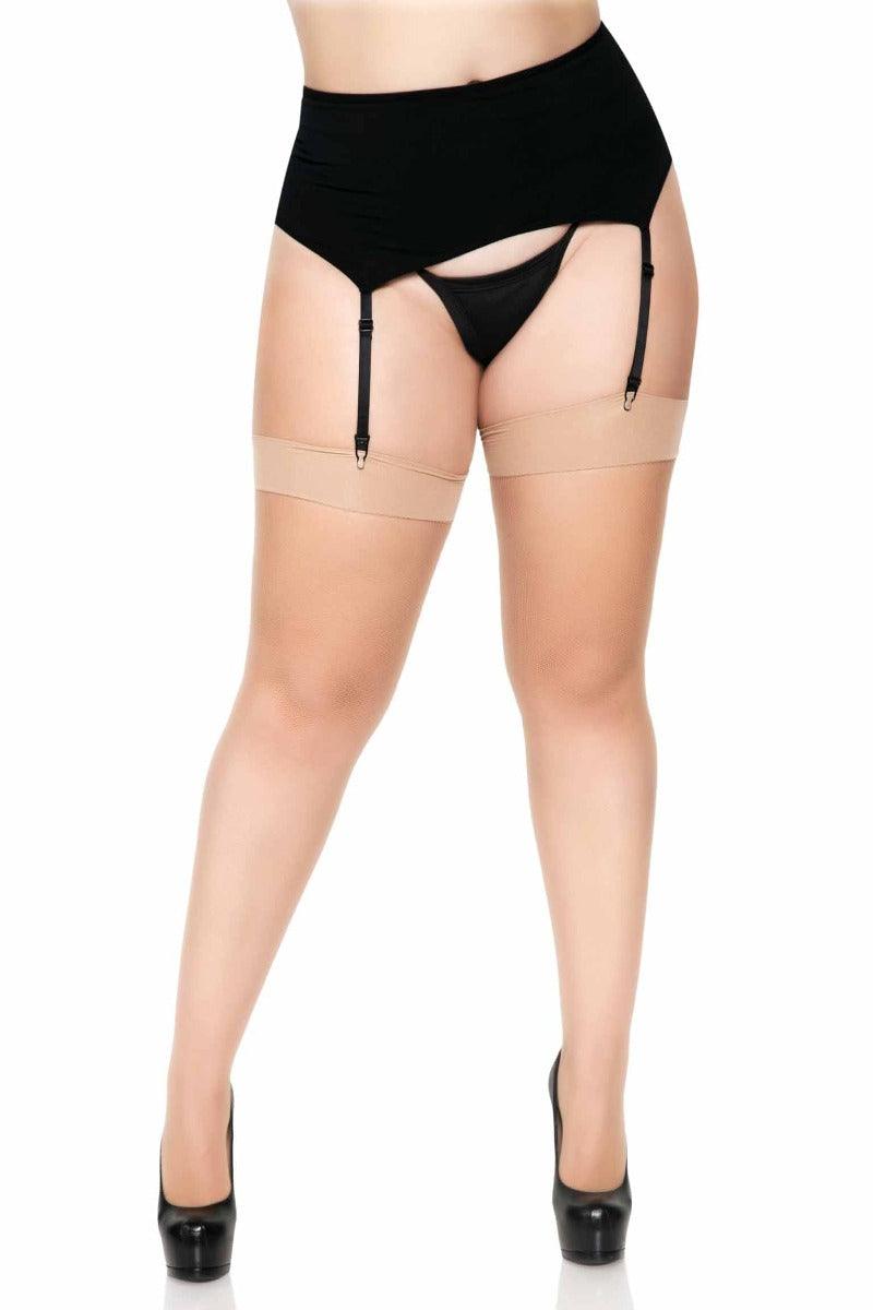 Nude Spandex Netted Plus Size Stockings - AMIClubwear