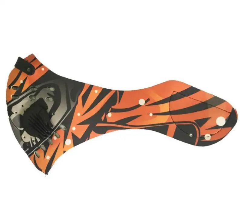 Orange Black Printed Respirator Washable Face Mask - AMIClubwear