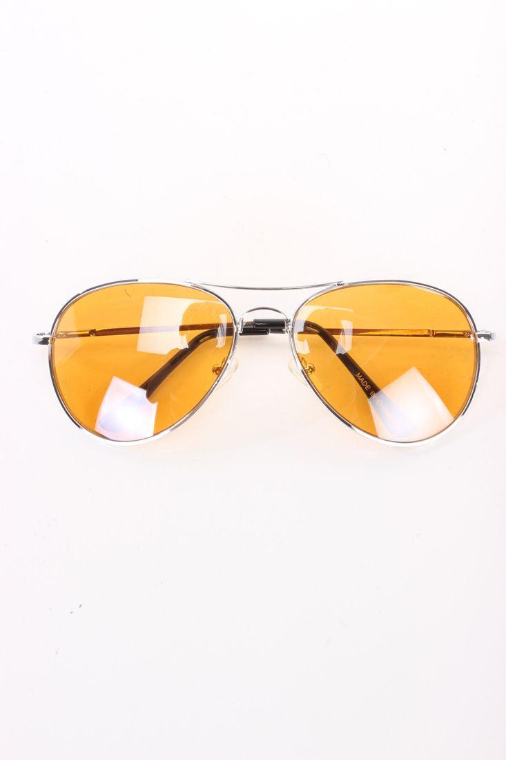 Orange Color Lenses Aviator Sunglasses - AMIClubwear