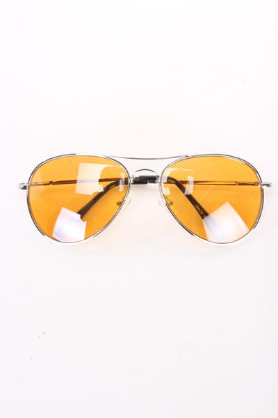 Orange Color Lenses Aviator Sunglasses - AMIClubwear