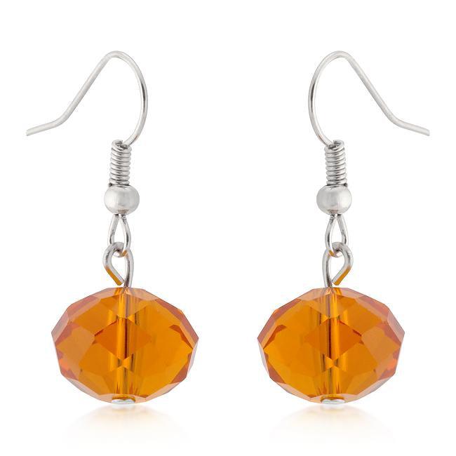 Orange Faceted Bead Earrings - AMIClubwear
