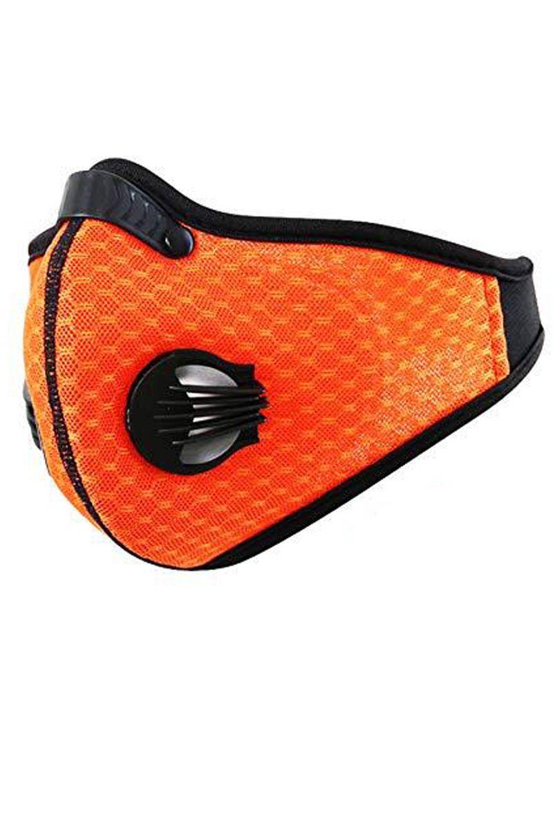 Orange Netted Filter One Piece Face Mask
