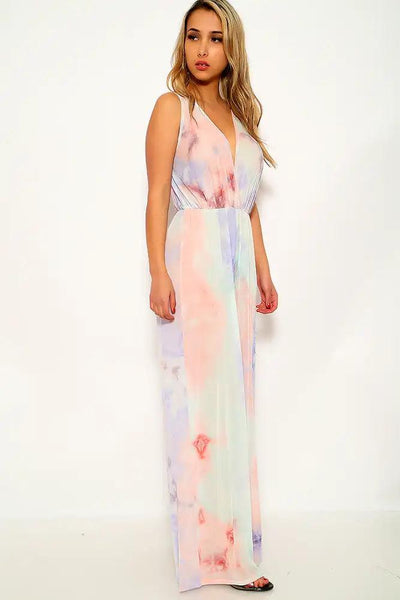 Peach Lavender Printed Jumpsuit - AMIClubwear