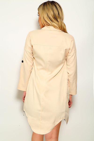 Peach Waterfall Roll Up Sleeve Open Outerwear Cardigan - AMIClubwear