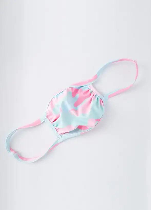 Pink Blue Camouflage Print Reusable Mouth Face Mask - AMIClubwear