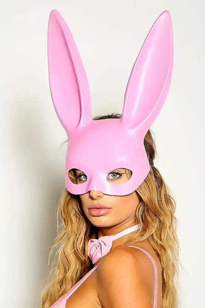 Pink Bunny Mask Costume Accessory