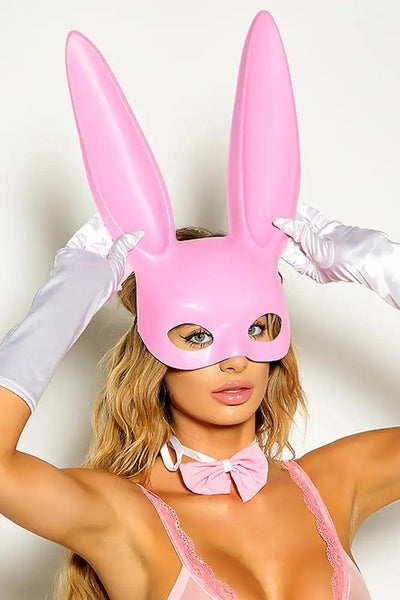Pink Bunny Mask Costume Accessory - AMIClubwear