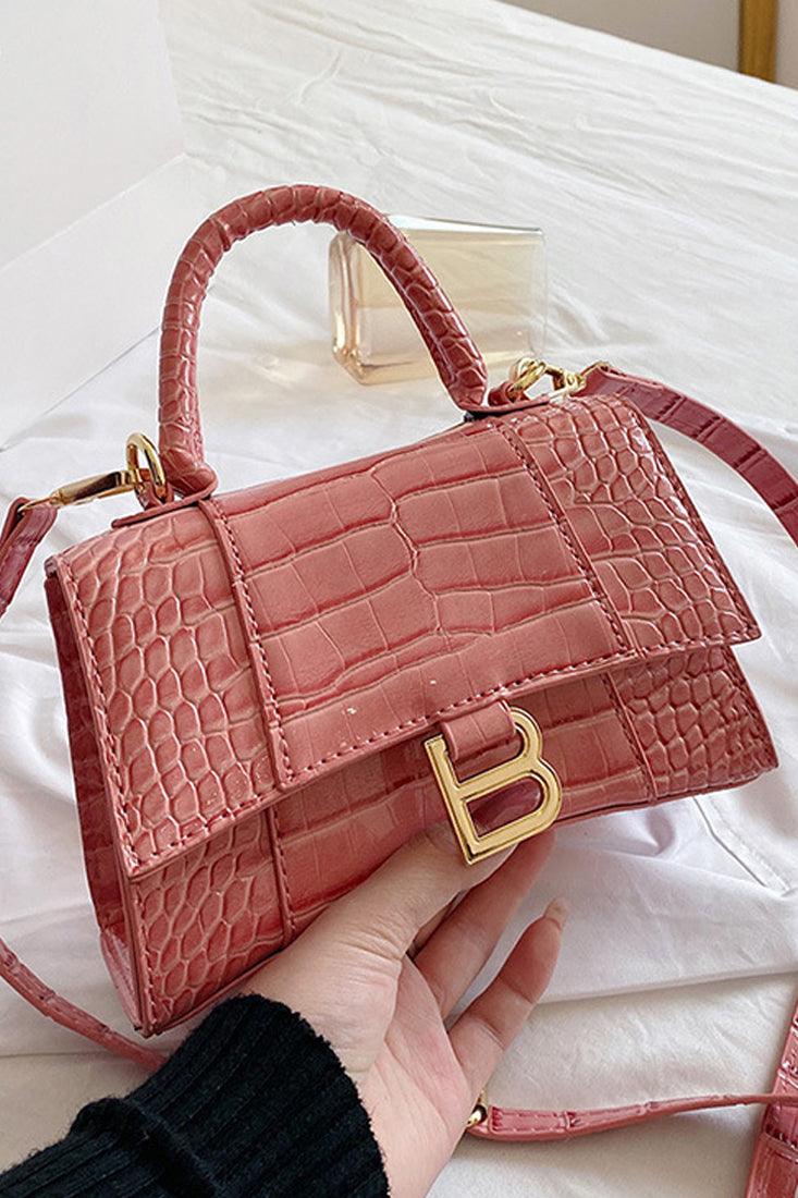 Pink Crocodile Style Handbag - AMIClubwear
