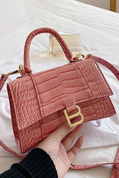 Pink Crocodile Style Handbag - AMIClubwear