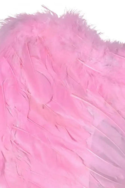 Pink Faux Feather Wings Costume Accessory - AMIClubwear