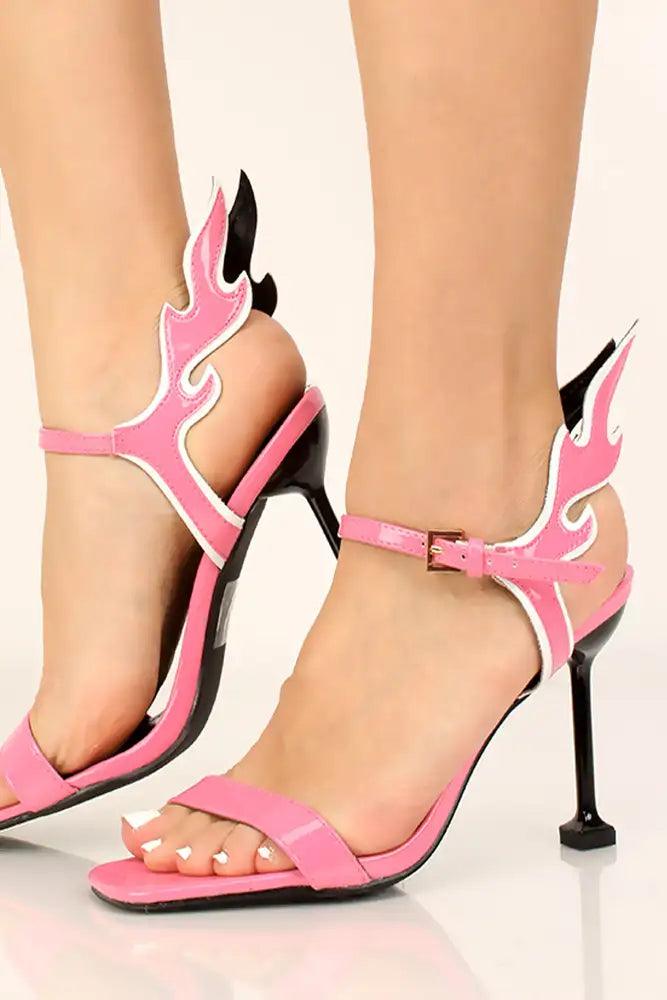 Pink Flame Accent High Heels - AMIClubwear