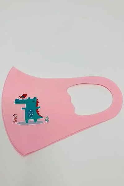 Pink Lacoste Crocodile Print Reusable Kids Face Mask 1 Piece - AMIClubwear