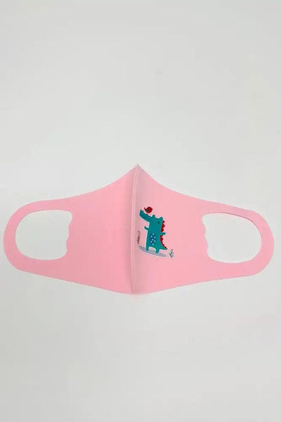 Pink Lacoste Crocodile Print Reusable Kids Face Mask 1 Piece - AMIClubwear