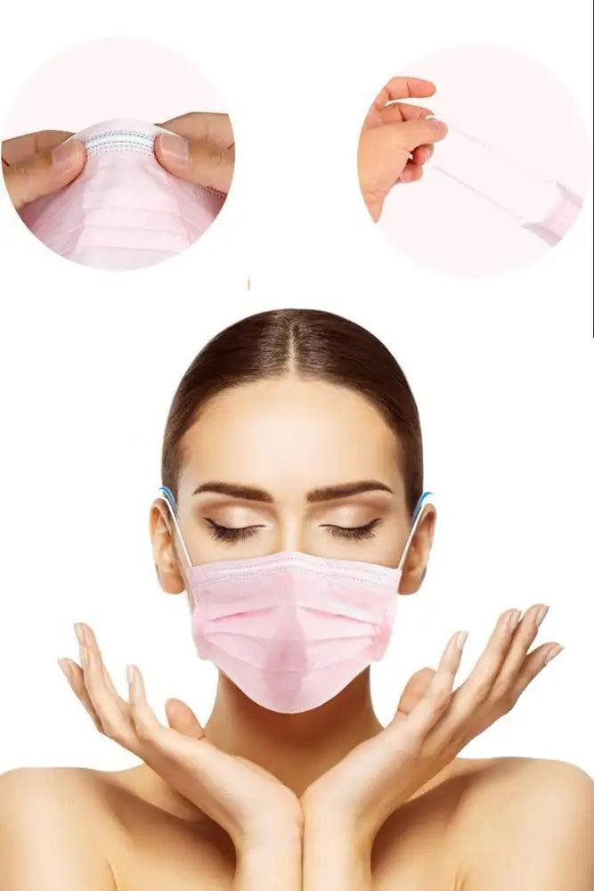 Pink Medical Disposable 10 Piece Face Masks - AMIClubwear