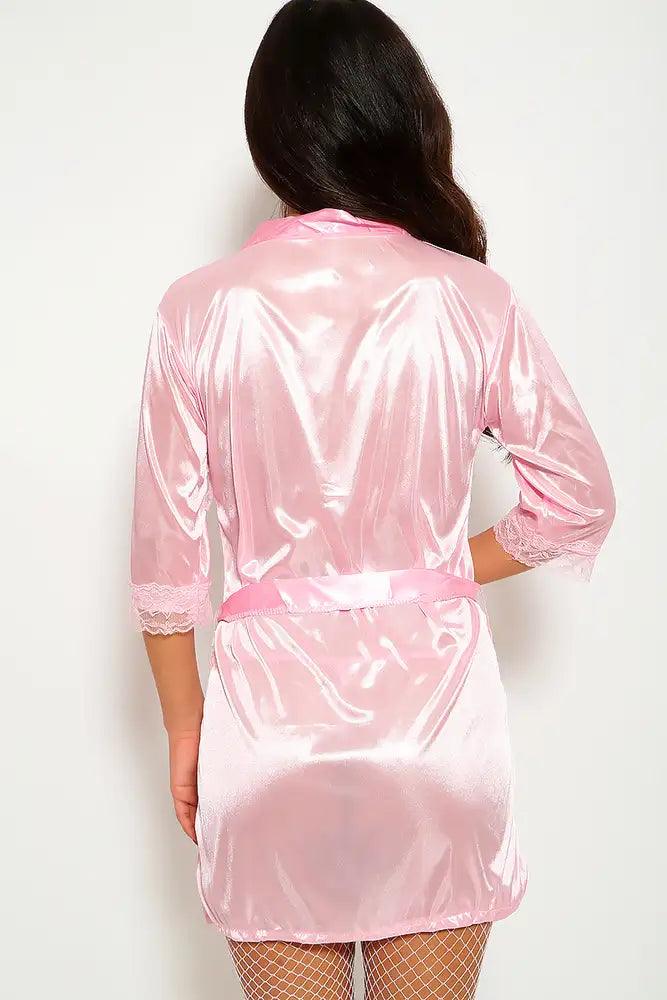 Pink Night Robe Satin Intimates - AMIClubwear