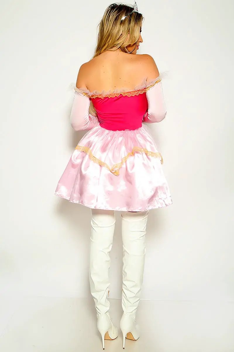 Pink Princess Off Shoulder Sexy Dress 2 Pc Costume – AMIClubwear