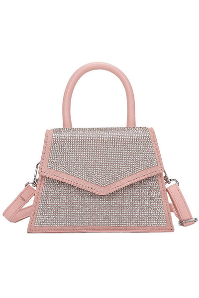 Pink Rhinestone Accent Handbag - AMIClubwear