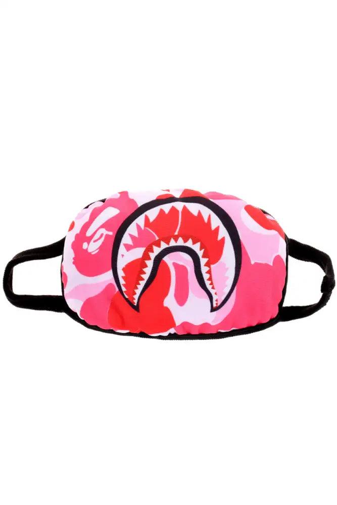 Pink Shark Print Washable Reusable 1 Piece Face Mask - AMIClubwear