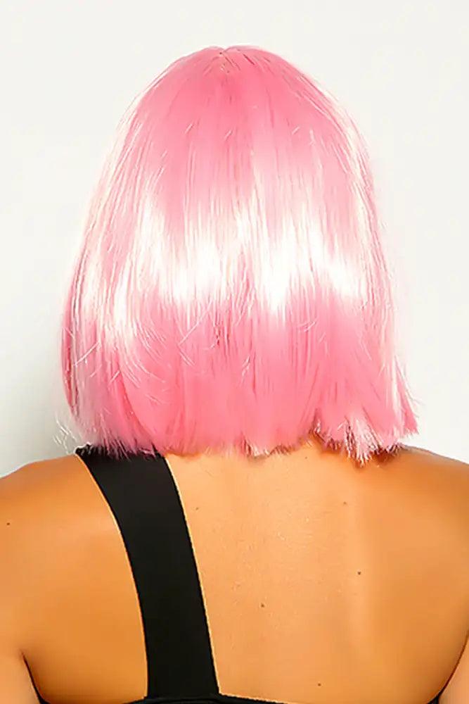 Pink Short Hair Bob Wig - AMIClubwear