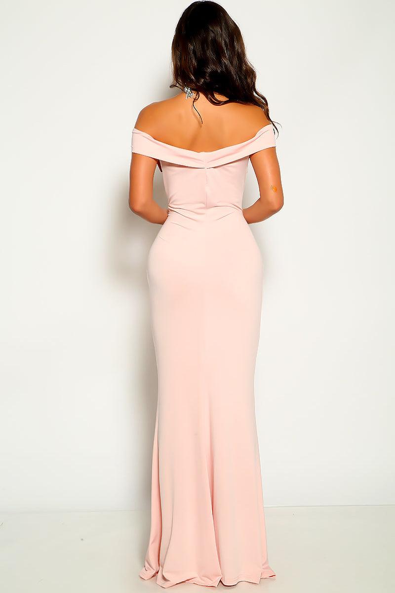 Pink Short Sleeve Off The Shoulder Sexy Party Dress - AMIClubwear