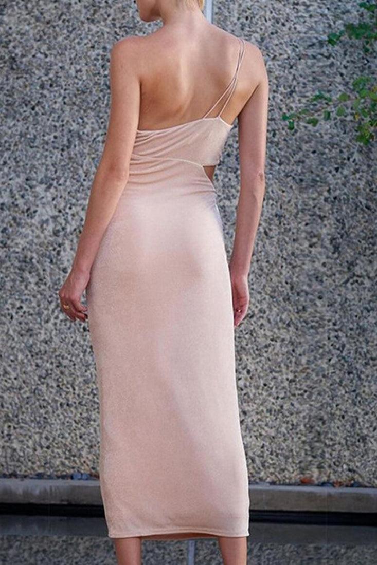 Pink Sleeveless Cut Out Maxi Sexy Party Dress - AMIClubwear