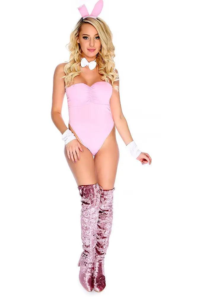 Pink Tuxedo Bunny 4pc Sexy Costume - AMIClubwear