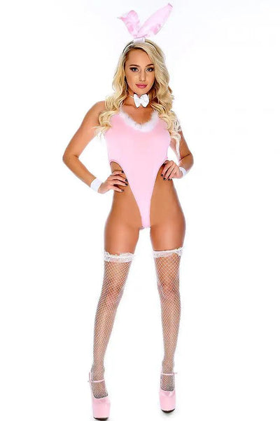 Pink Tuxedo Bunny 4pc Sexy Costume - AMIClubwear