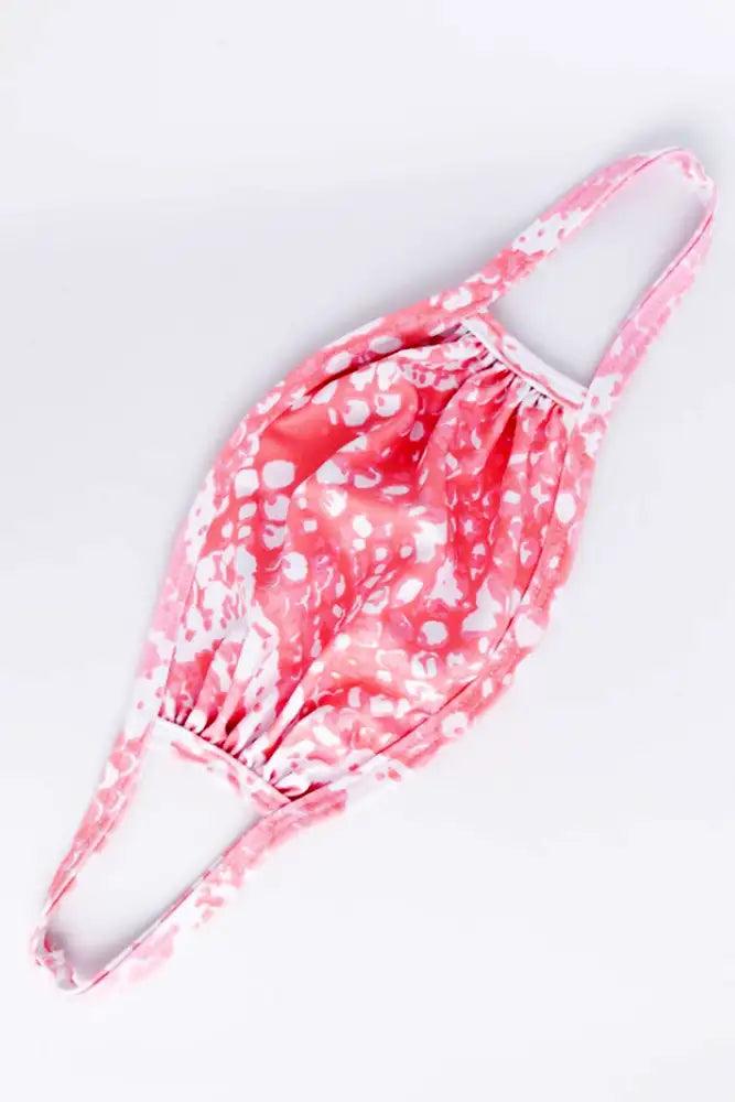 Pink White Printed Face Mask - AMIClubwear