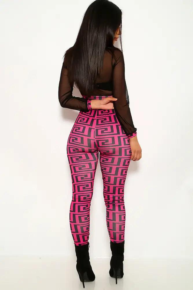 Purple Geometric Print Two Piece Outfit - AMIClubwear