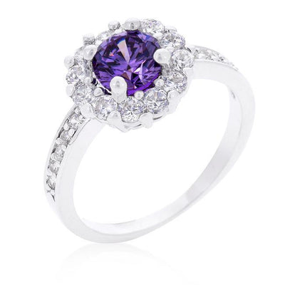 Purple Halo Engagement Ring - AMIClubwear