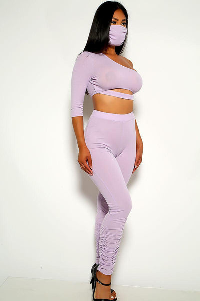 Purple Lilac Cut Out 3 Piece Outfit - AMIClubwear