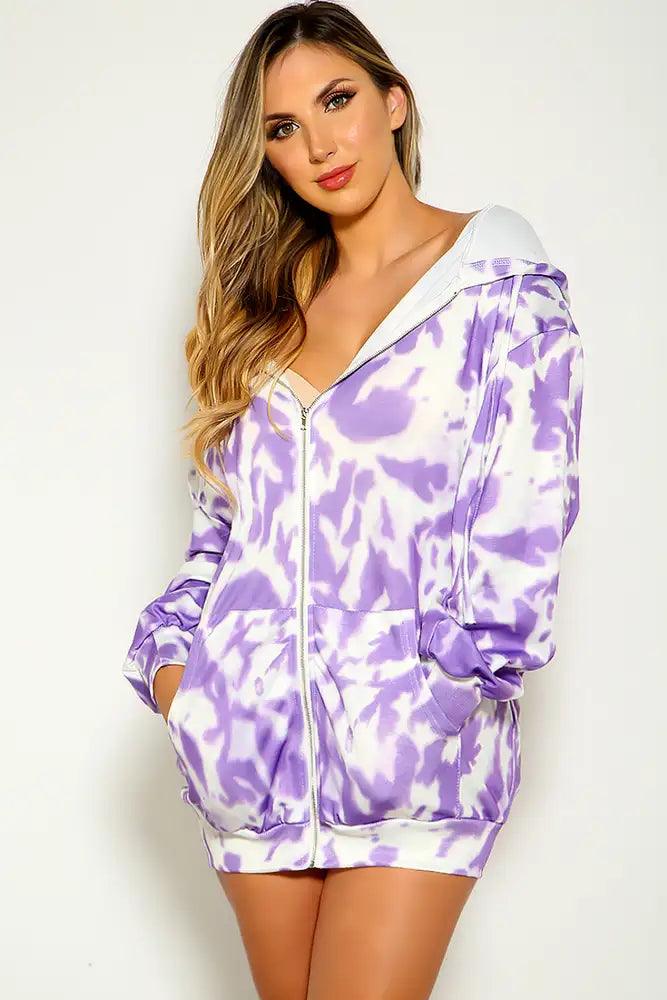 Purple Long Sleeve Two Tone Sweater - AMIClubwear