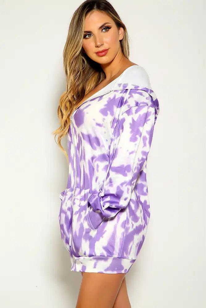 Purple Long Sleeve Two Tone Sweater - AMIClubwear