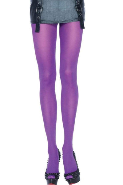 Purple Mesh Nylon Tights - AMIClubwear