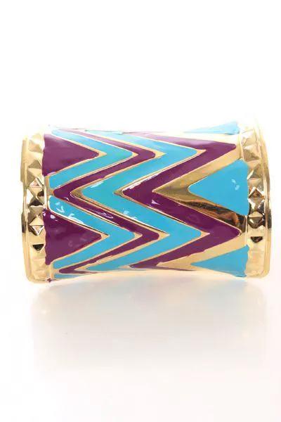 Purple Multi Zig Zag Cuff Braclet