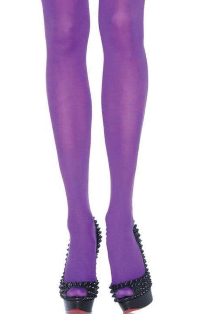 Purple Nylon Spandex Plus Size Tights - AMIClubwear