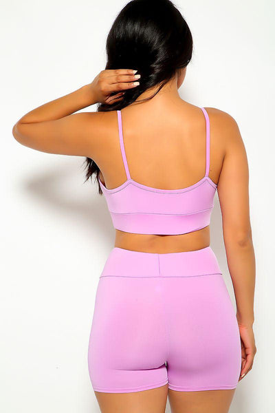 Purple Sleeveless Two Piece Outfit - AMIClubwear