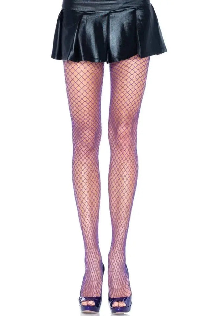 Purple Spandex Netted Pantyhose
