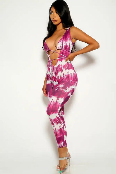 Purple Strappy Sleeveless Jumpsuit - AMIClubwear