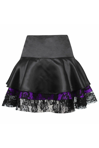 Purple w/Black Lace Gothic Skirt - AMIClubwear
