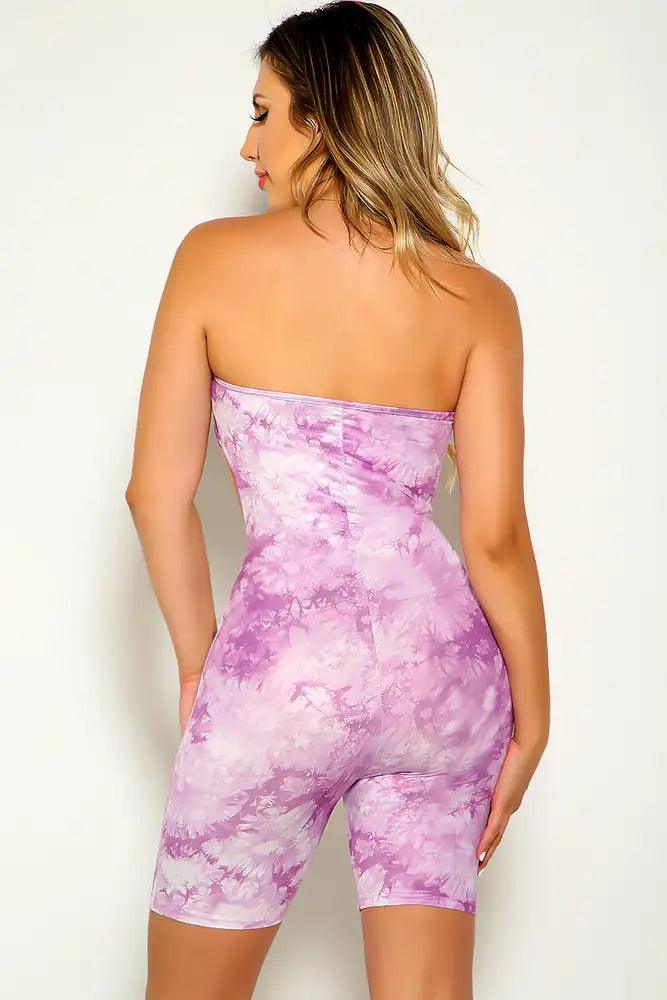 Purple White Two Tone Romper - AMIClubwear