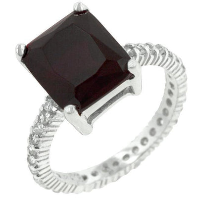 Radiant Cut Ruby Engagement Ring - AMIClubwear