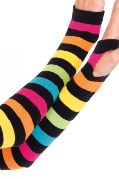 Rainbow Gauntlet Arm Warmer Gloves - AMIClubwear