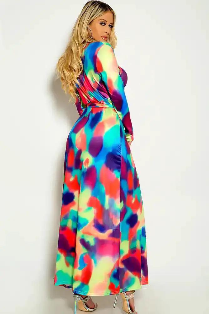 Rainbow Long sleeve Cover Up Three Piece Sexy Swimsuit Set
