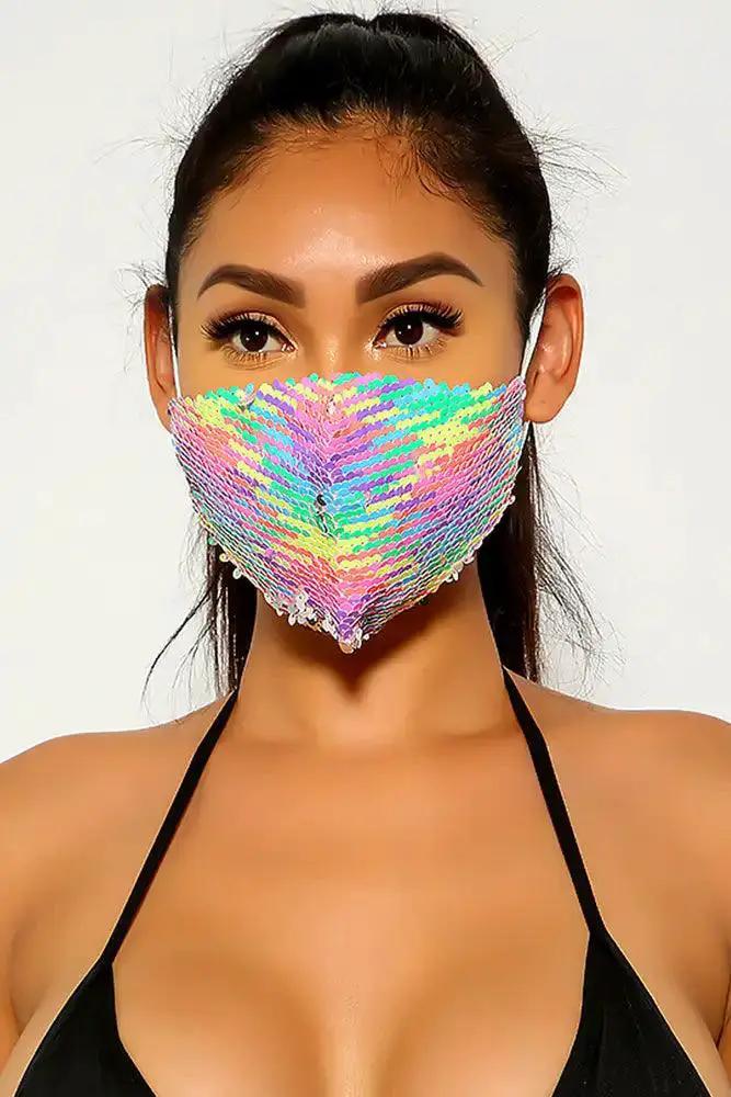Rainbow Sequins Reusable Washable Mask