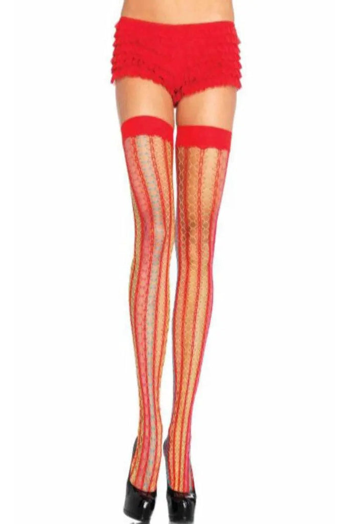 Rainbow Thorn Net Thigh Highs