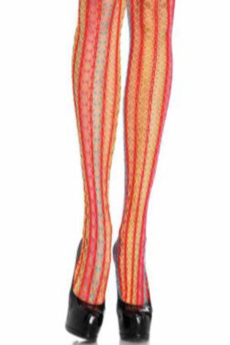 Rainbow Thorn Net Thigh Highs - AMIClubwear