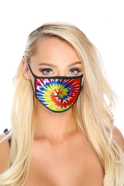 Rainbow Tie Dye Print Washable Face Mask - AMIClubwear