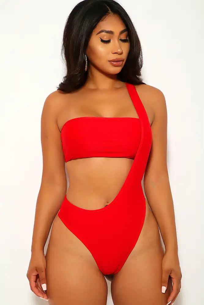 Red Bandeau Two Piece Swimsuit - AMIClubwear