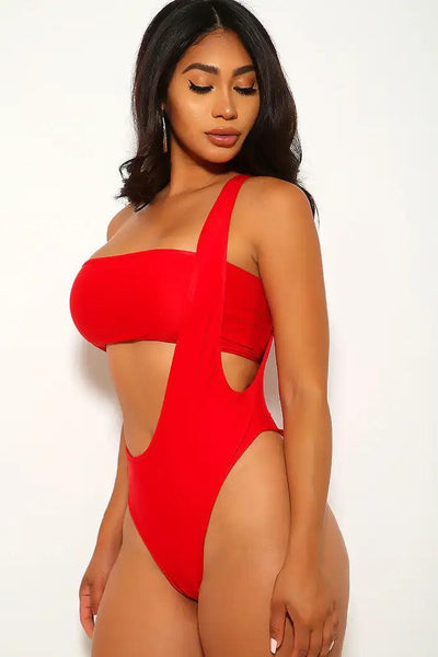 Red Bandeau Two Piece Swimsuit - AMIClubwear